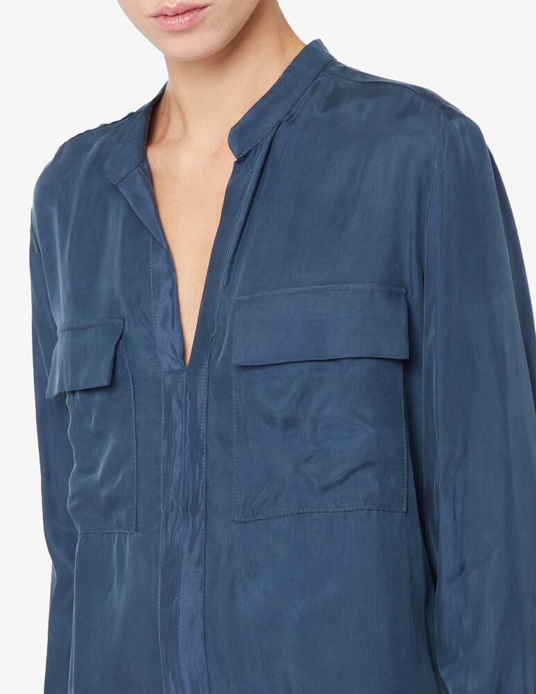 rinascente Face to Face Style Cupro cleo blouse with pockets