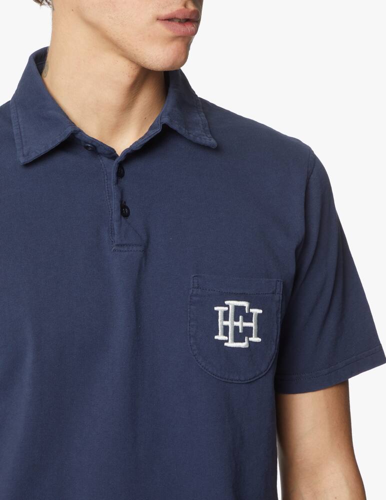 rinascente East Harbour Pocket logo short sleeve polo - blue