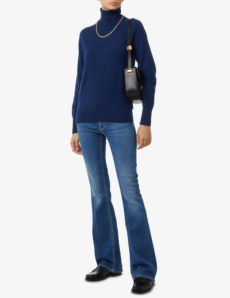 rinascente Pure Cashmere Ribbed long sleeves turtleneck - Blue