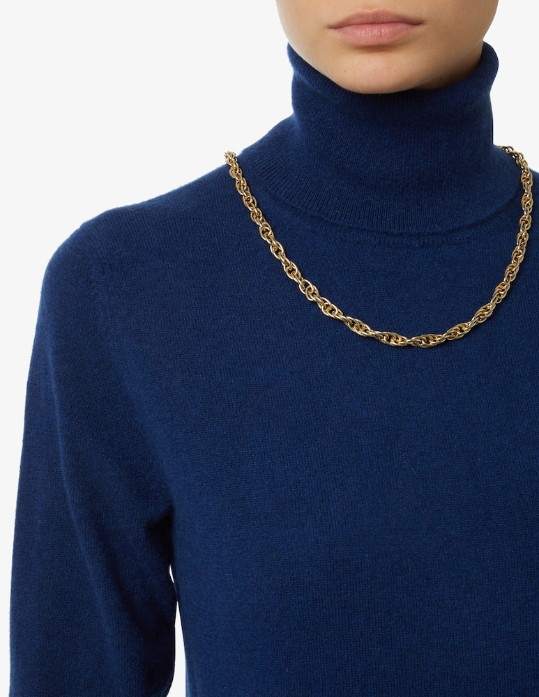 rinascente Pure Cashmere Ribbed long sleeves turtleneck - Blue