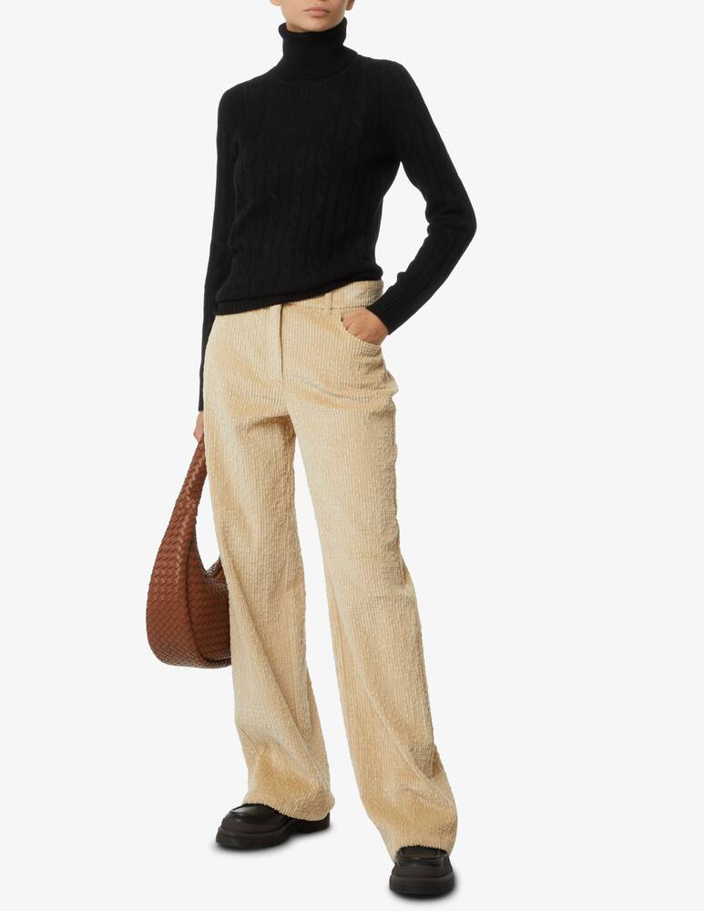 rinascente Pure Cashmere Turtleneck braid - Black