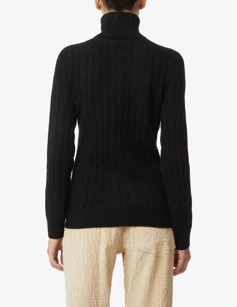 rinascente Pure Cashmere Turtleneck braid - Black