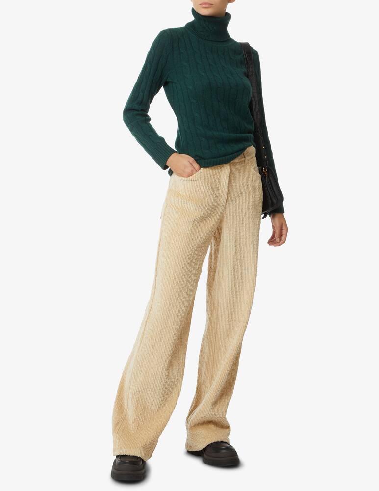 rinascente Pure Cashmere Turtleneck braid - Green