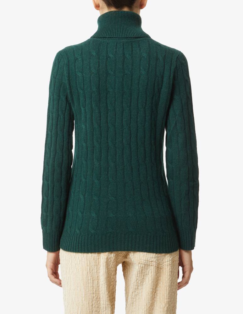 rinascente Pure Cashmere Turtleneck braid - Green