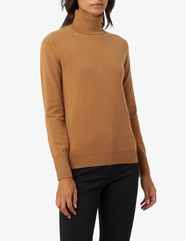 Pure Cashmere Ribbed long sleeves turtleneck - Brown - picture 1 Pure Cashmere Ribbed long sleeves turtleneck - Brown - picture 1