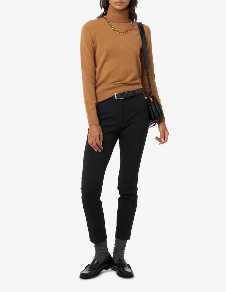 Pure Cashmere Ribbed long sleeves turtleneck - Brown - picture 2 Pure Cashmere Ribbed long sleeves turtleneck - Brown - picture 2