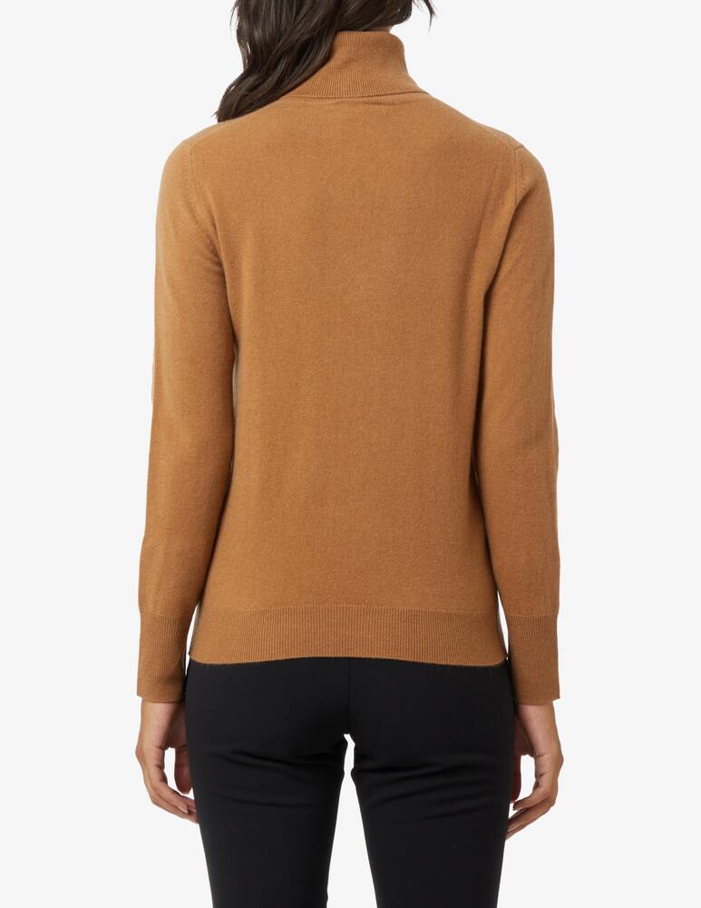 Pure Cashmere Ribbed long sleeves turtleneck - Brown - picture 3 Pure Cashmere Ribbed long sleeves turtleneck - Brown - picture 3