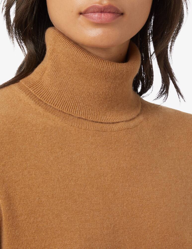 Pure Cashmere Ribbed long sleeves turtleneck - Brown - picture 4 Pure Cashmere Ribbed long sleeves turtleneck - Brown - picture 4