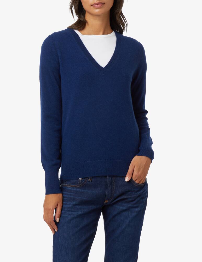 Pure Cashmere Maglione a manica lunda scollo a v - Blu - immagine 1 Pure Cashmere Maglione a manica lunda scollo a v - Blu - immagine 1
