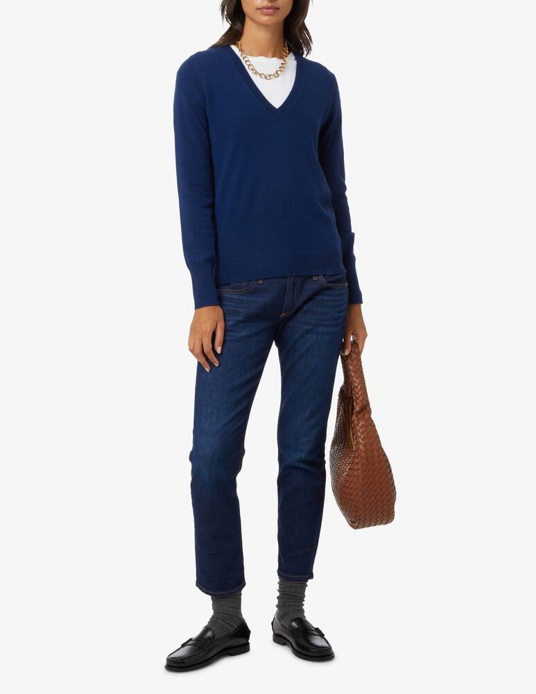 rinascente Pure Cashmere Maglione a manica lunda scollo a v - Blu
