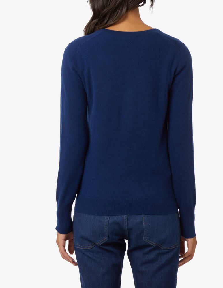 Pure Cashmere Maglione a manica lunda scollo a v - Blu - immagine 3 Pure Cashmere Maglione a manica lunda scollo a v - Blu - immagine 3