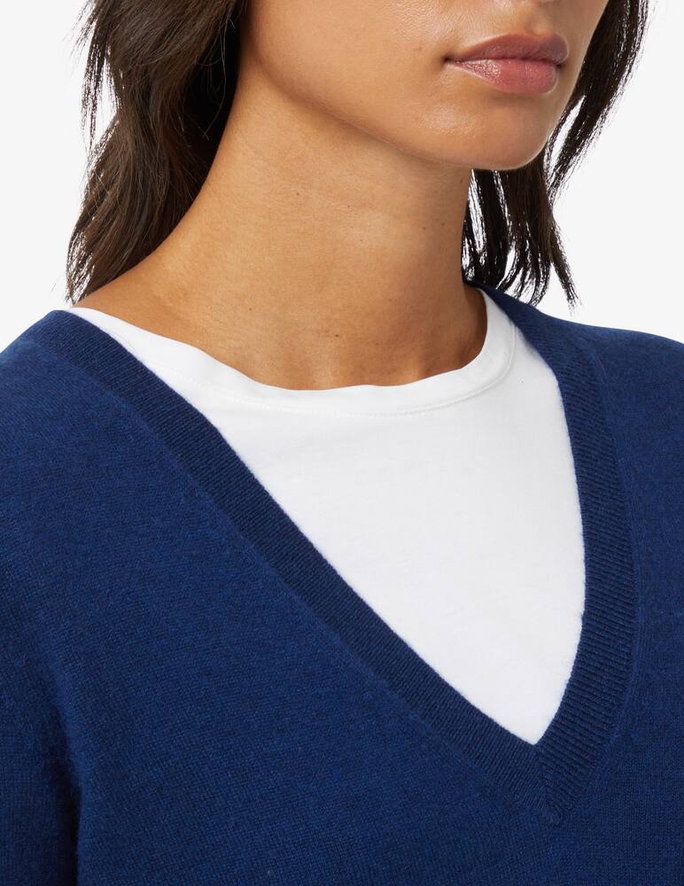 rinascente Pure Cashmere Maglione a manica lunda scollo a v - Blu
