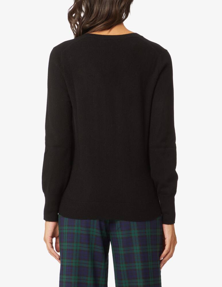 rinascente Pure Cashmere Maglione a manica lunda scollo a v - Nero