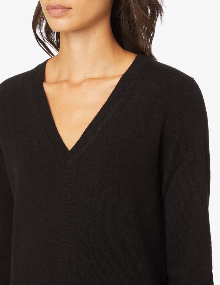 rinascente Pure Cashmere Maglione a manica lunda scollo a v - Nero