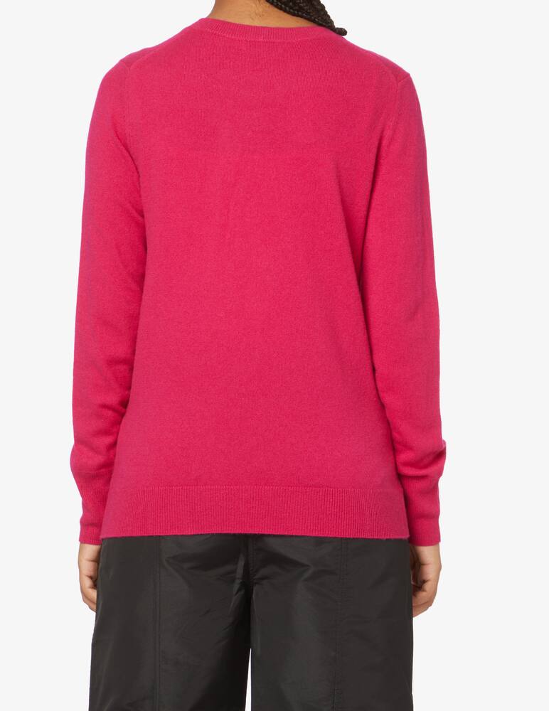 rinascente Pure Cashmere Ribbed crewneck long sleeves jumper  - Red