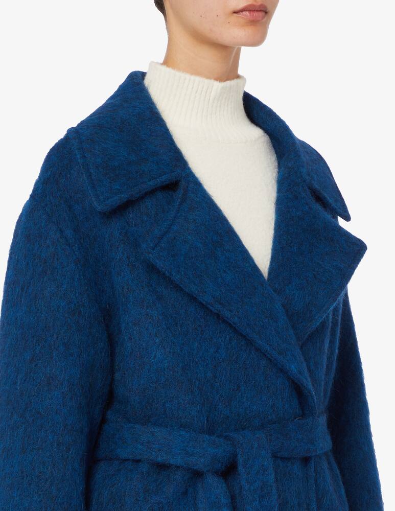 rinascente Face to Face Style Cappotto Dolly in mohair con cintura