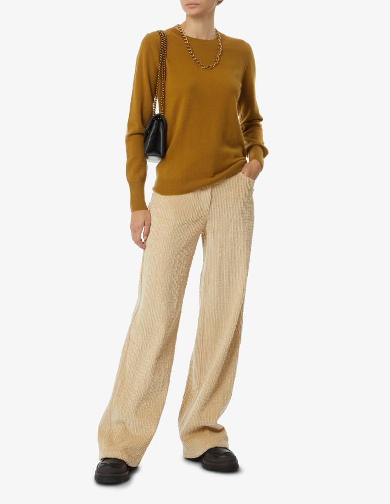 rinascente Pure Cashmere Maglione a manica lunga con costine girocollo - Giallo