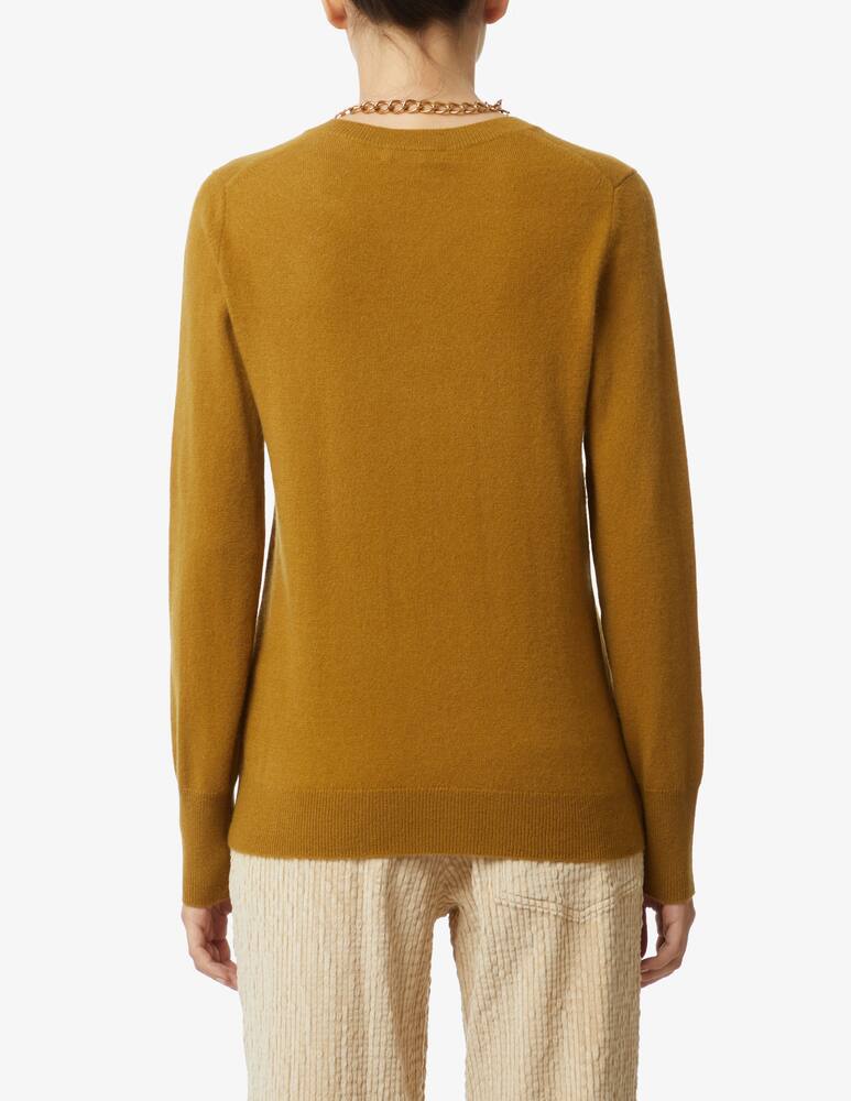 rinascente Pure Cashmere Maglione a manica lunga con costine girocollo - Giallo