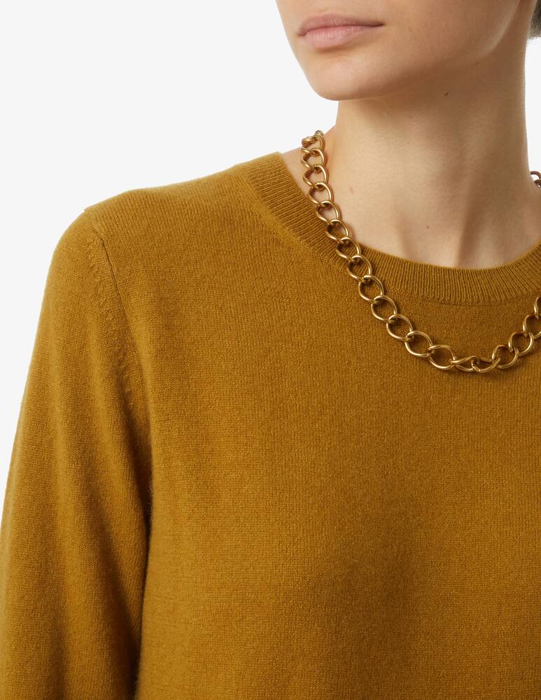 rinascente Pure Cashmere Maglione a manica lunga con costine girocollo - Giallo