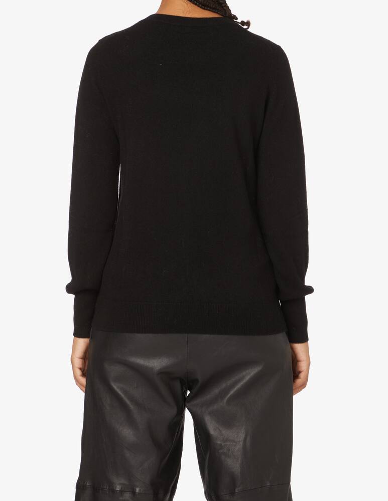 rinascente Pure Cashmere Ribbed crewneck long sleeves jumper  - Black