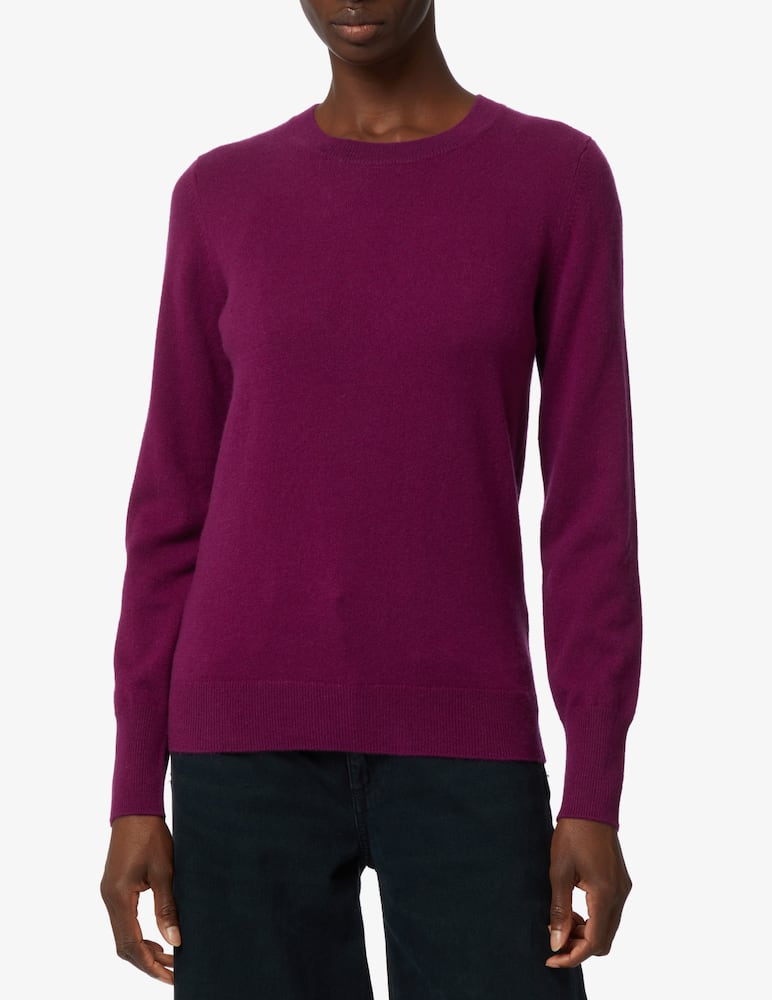 Pure Cashmere Ribbed crewneck long sleeves jumper - Violet - picture 1 Pure Cashmere Ribbed crewneck long sleeves jumper - Violet - picture 1