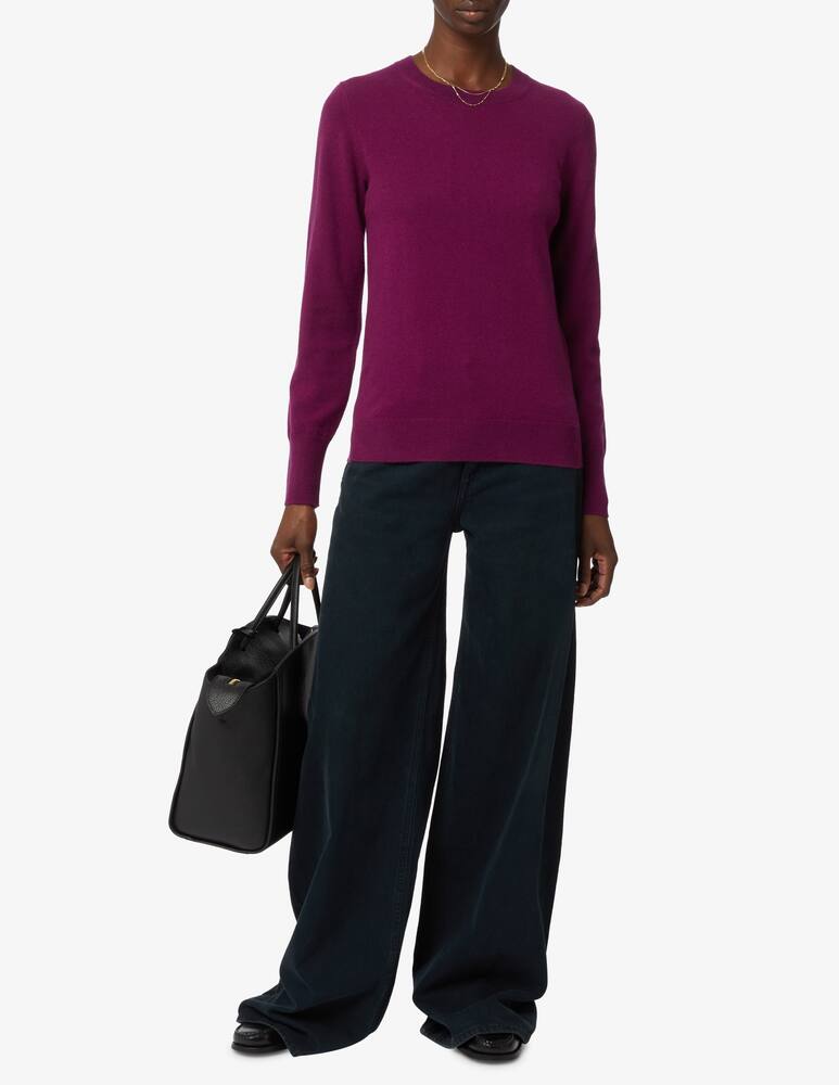 Pure Cashmere Ribbed crewneck long sleeves jumper - Violet - picture 2 Pure Cashmere Ribbed crewneck long sleeves jumper - Violet - picture 2