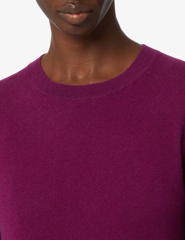 Pure Cashmere Ribbed crewneck long sleeves jumper - Violet - picture 4 Pure Cashmere Ribbed crewneck long sleeves jumper - Violet - picture 4
