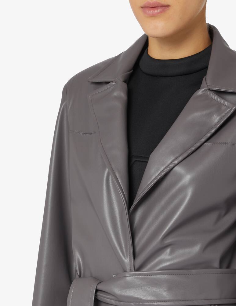 rinascente Face to Face Style Eva faux leather trench coat