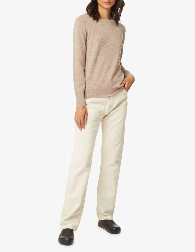 rinascente Pure Cashmere Ribbed crewneck long sleeves jumper  - Beige