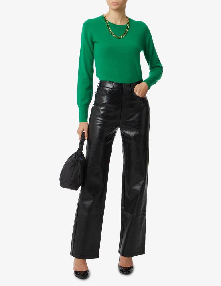 rinascente Pure Cashmere Ribbed crewneck long sleeves jumper  - Green