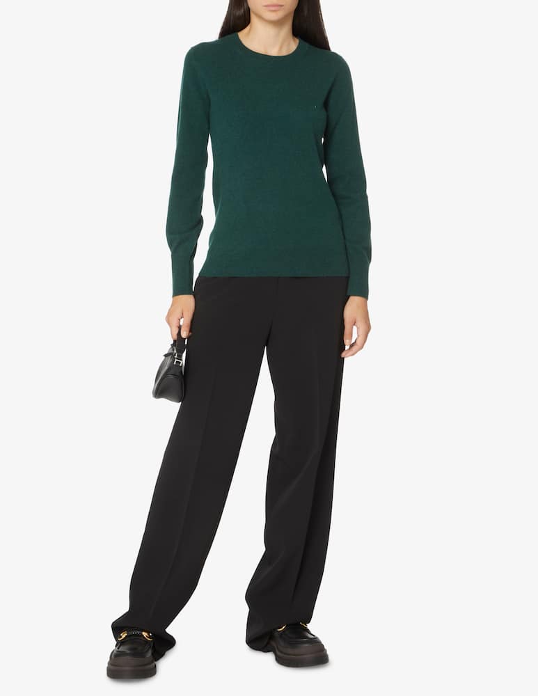 rinascente Pure Cashmere Ribbed crewneck long sleeves jumper  - Green