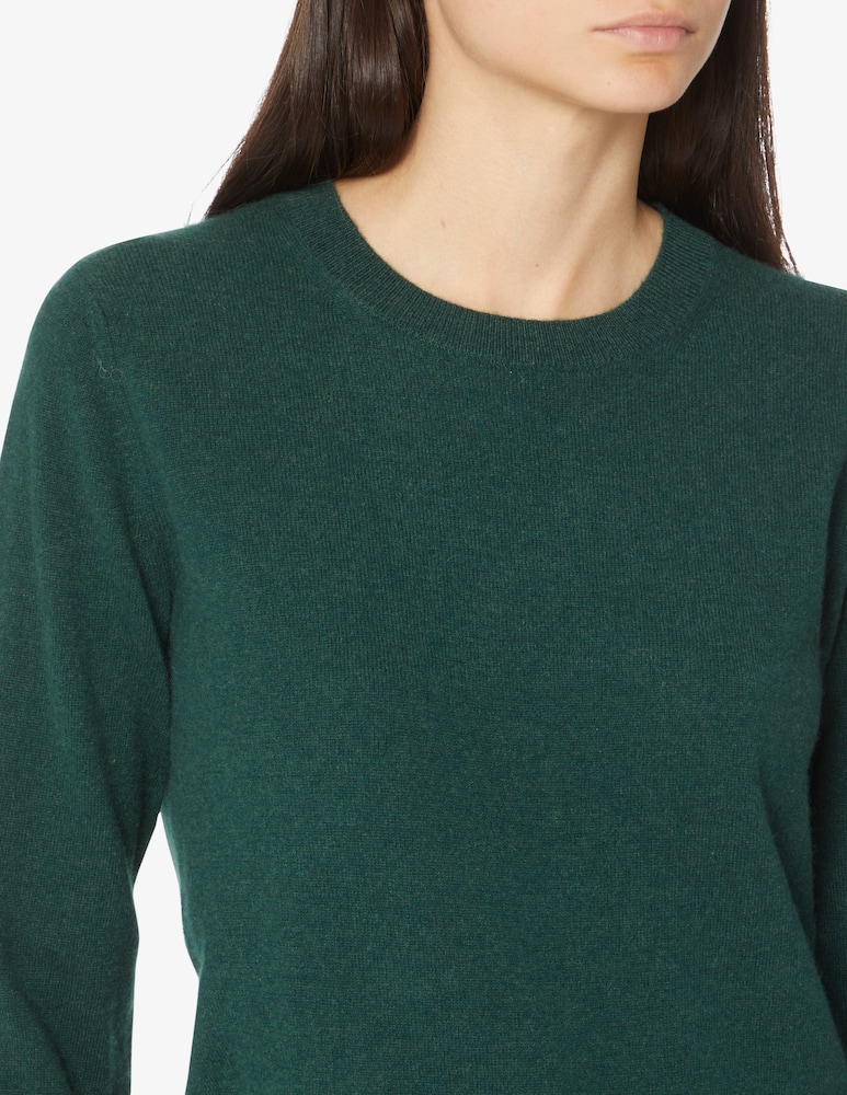 rinascente Pure Cashmere Ribbed crewneck long sleeves jumper  - Green