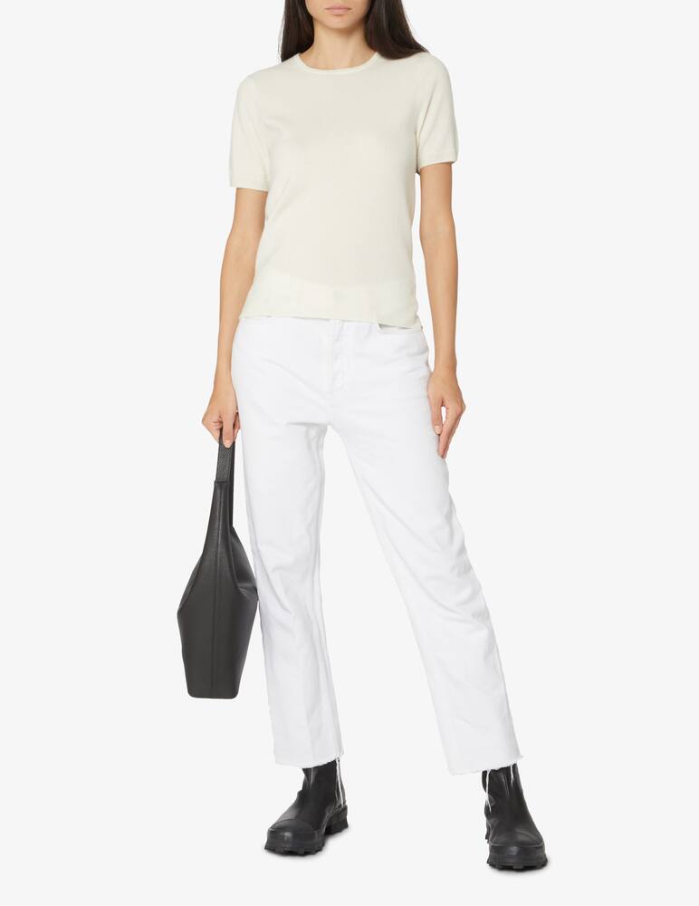 rinascente Pure Cashmere Maglione girocollo a manica corta  - Bianco