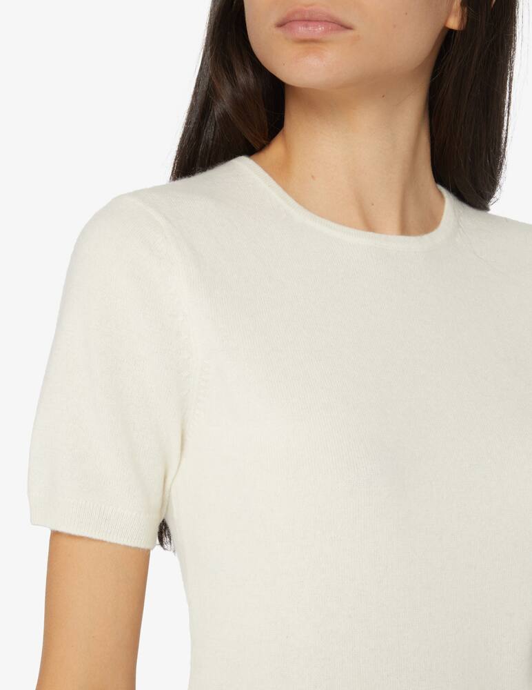 rinascente Pure Cashmere Maglione girocollo a manica corta  - Bianco