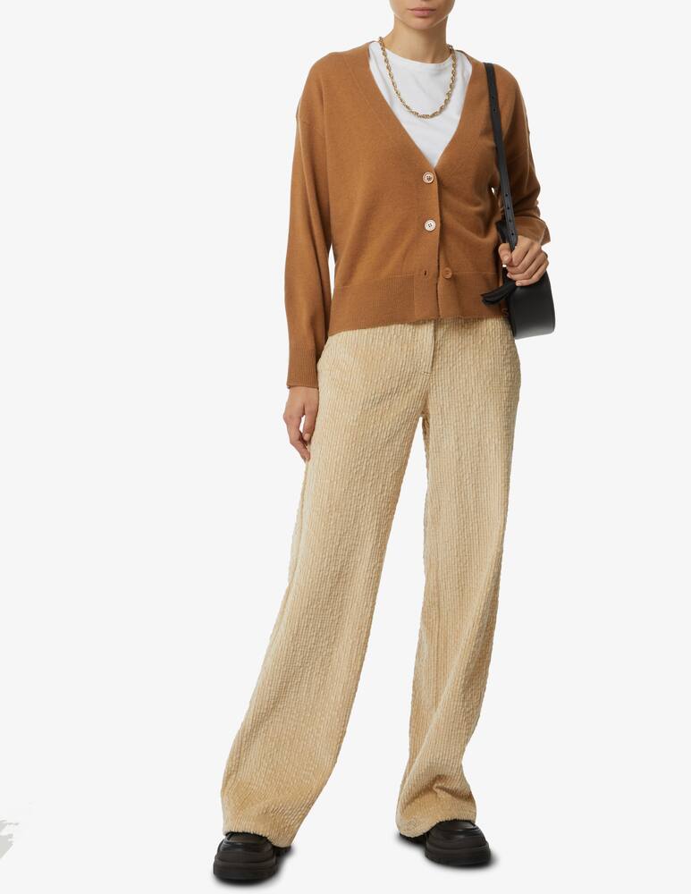 rinascente Pure Cashmere Cardigan a manica lunga con scollo a v - Marrone