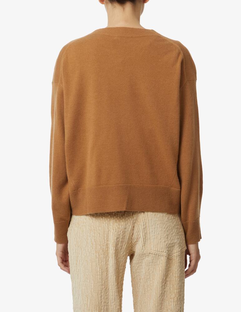 rinascente Pure Cashmere Cardigan a manica lunga con scollo a v - Marrone