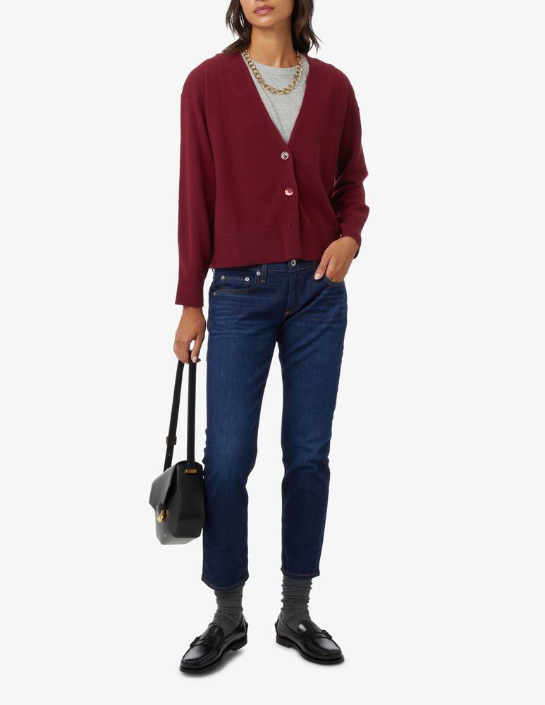 rinascente Pure Cashmere Long sleeved cardigan v neck - Red