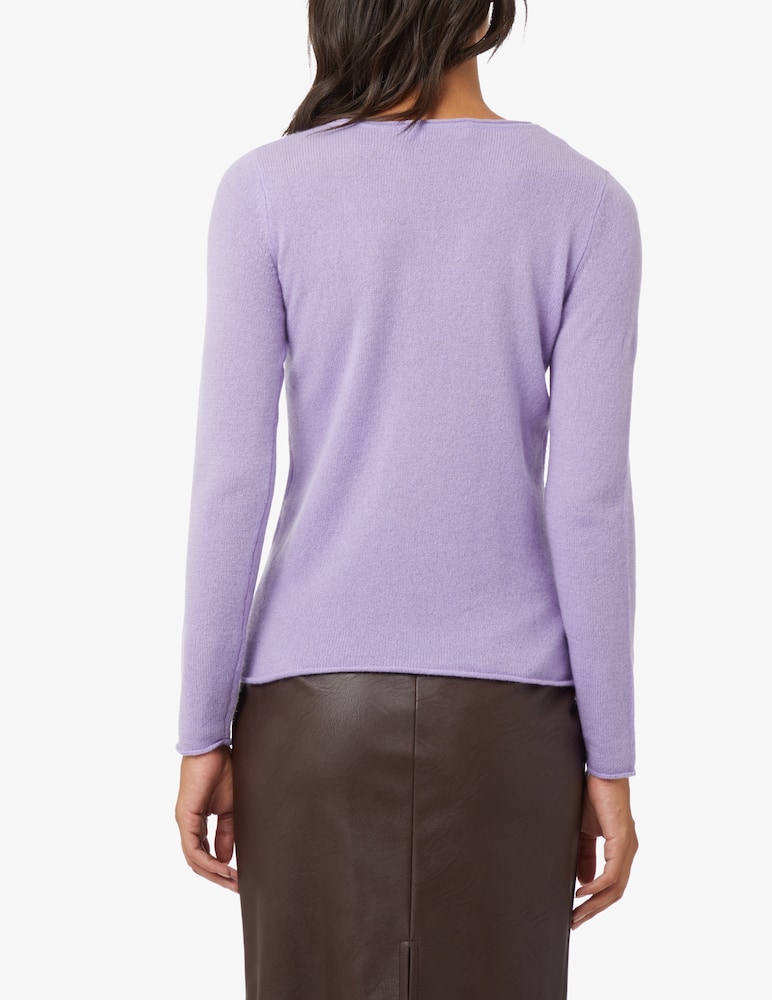 rinascente Pure Cashmere Boad neck jumper - Lilac