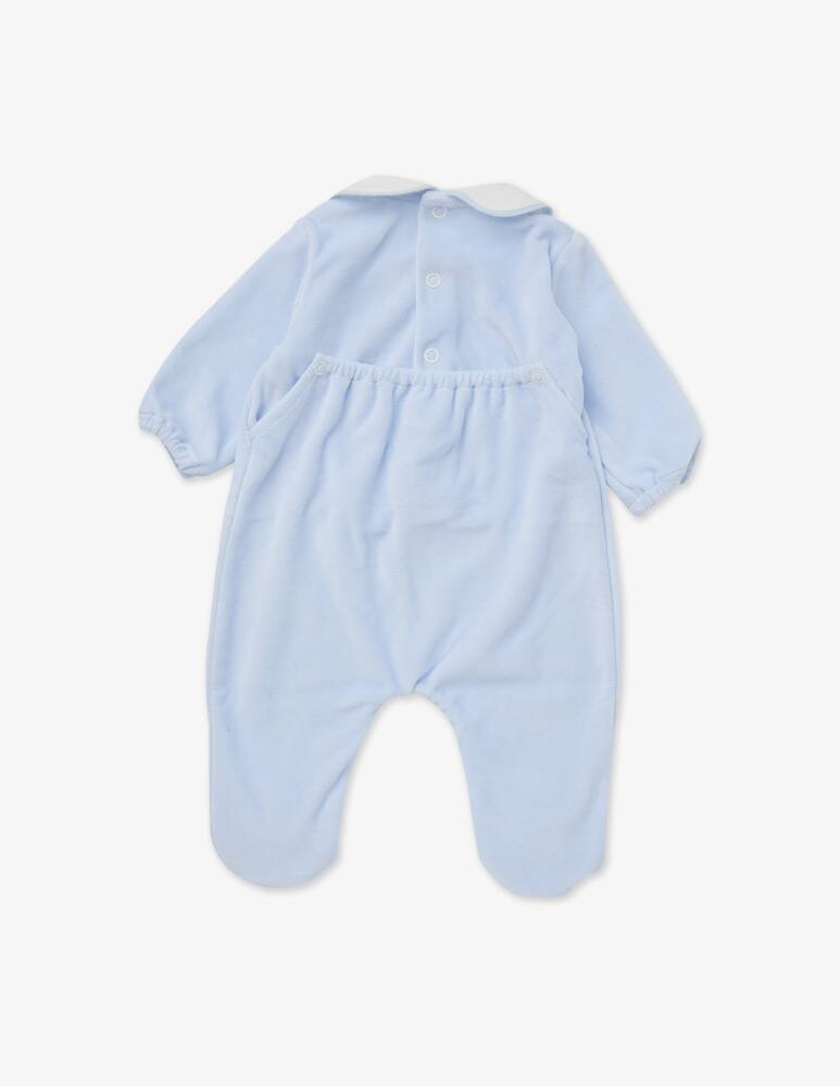 rinascente Little Bear Chenille romper with mother of pearl buttons