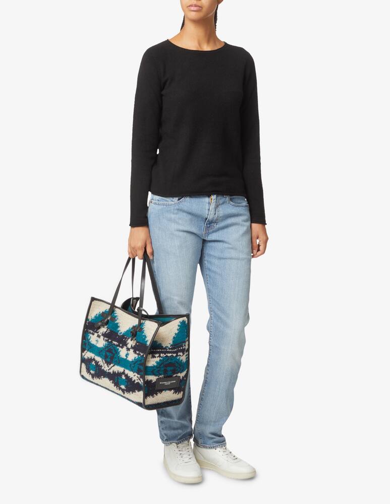 rinascente Pure Cashmere Boad neck jumper - Black