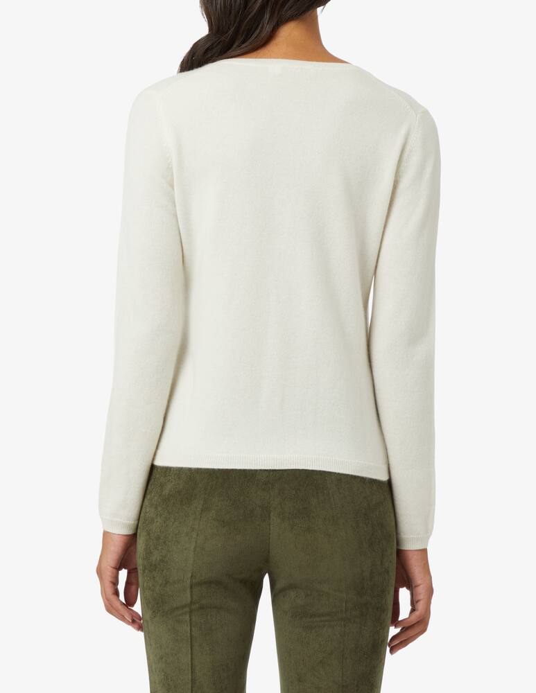 rinascente Pure Cashmere Maglione a manica lunga con scollo alla coreana - Bianco