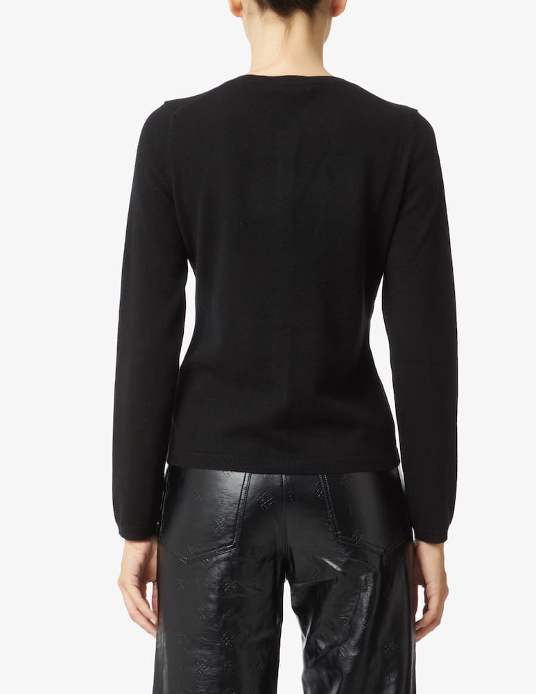 rinascente Pure Cashmere Maglione a manica lunga con scollo alla coreana - Nero