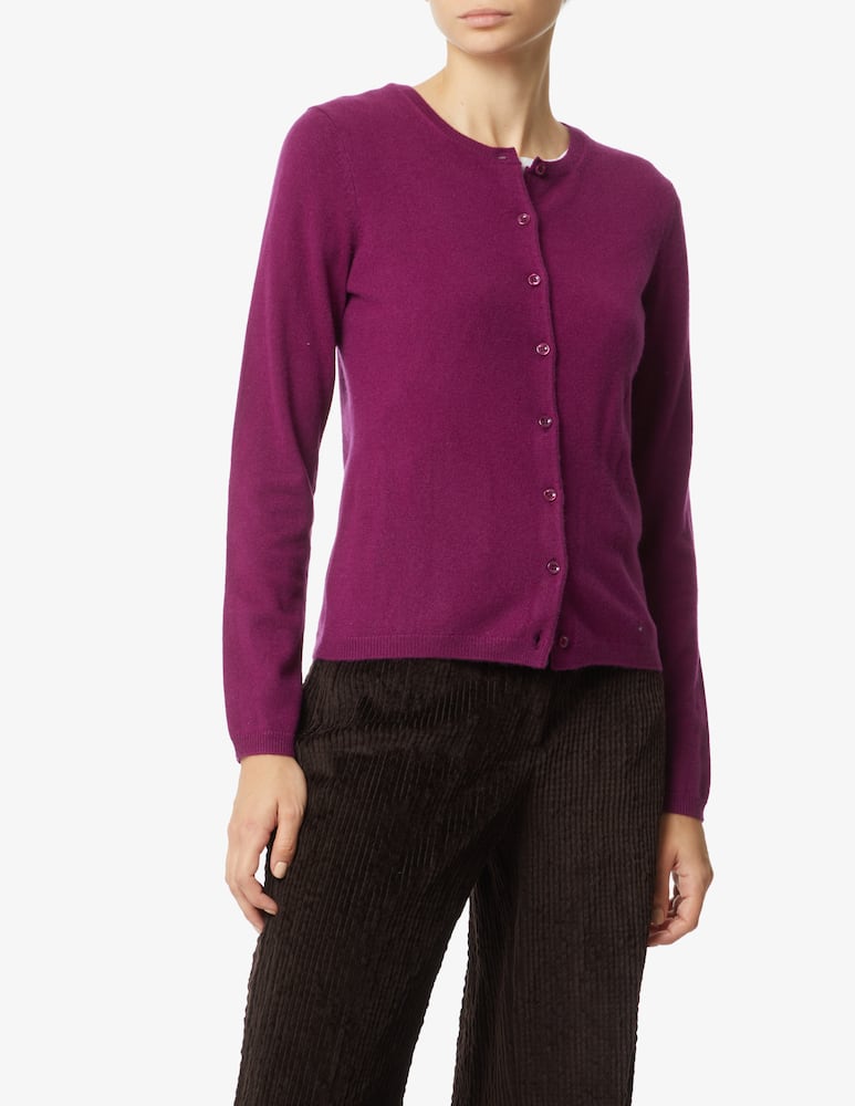 Pure Cashmere Long sleeved jumper korean neck - Violet - picture 1 Pure Cashmere Long sleeved jumper korean neck - Violet - picture 1