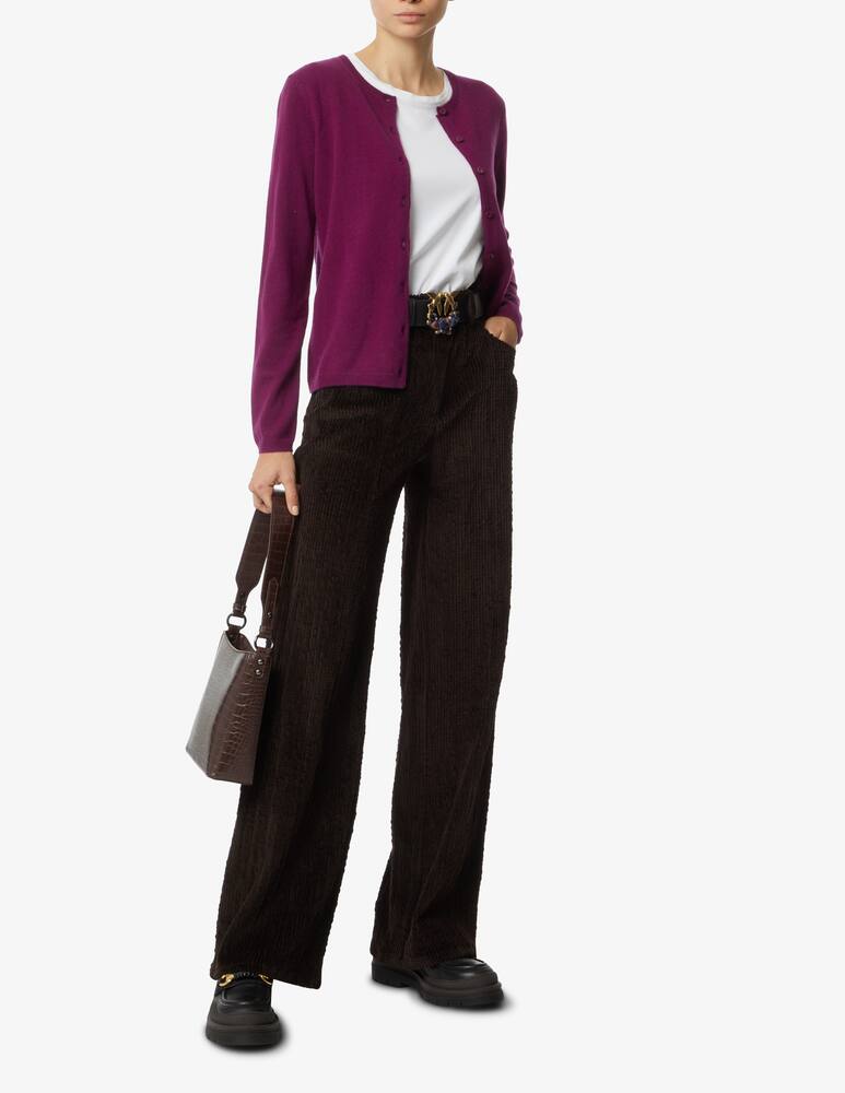 Pure Cashmere Long sleeved jumper korean neck - Violet - picture 2 Pure Cashmere Long sleeved jumper korean neck - Violet - picture 2