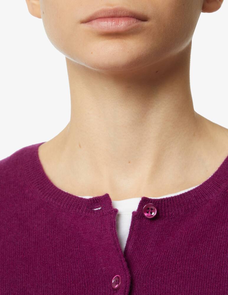 Pure Cashmere Long sleeved jumper korean neck - Violet - picture 4 Pure Cashmere Long sleeved jumper korean neck - Violet - picture 4