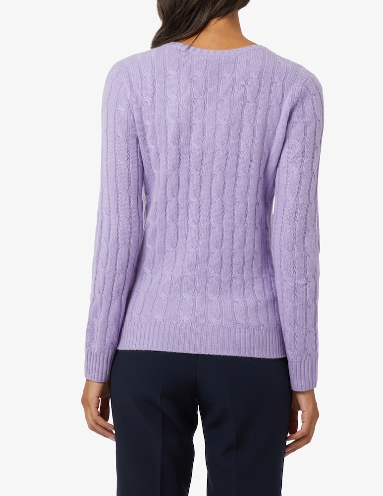 rinascente Pure Cashmere Maglione girocollo a manica lunga treccia - Lilla