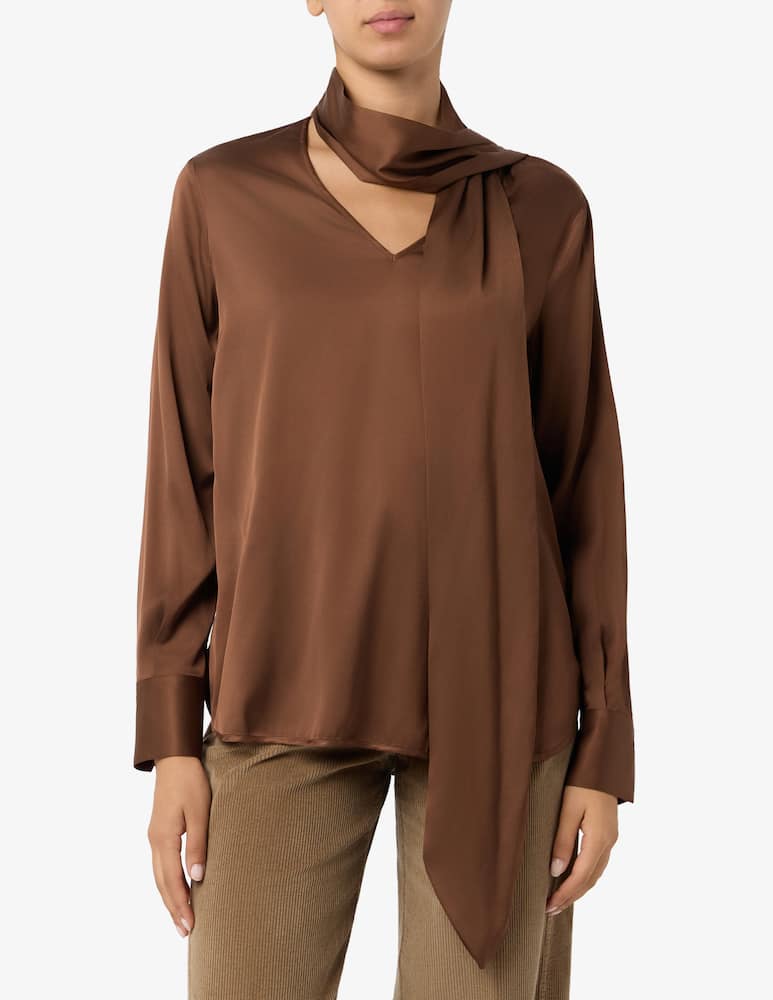 24.7 Studio Blusa con sciarpa in viscosa - immagine 1 24.7 Studio Blusa con sciarpa in viscosa - immagine 1