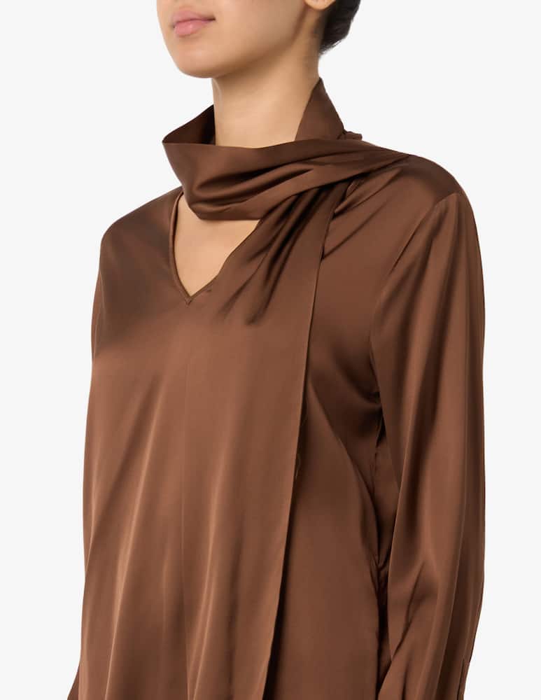 24.7 Studio Blusa con sciarpa in viscosa - immagine 4 24.7 Studio Blusa con sciarpa in viscosa - immagine 4