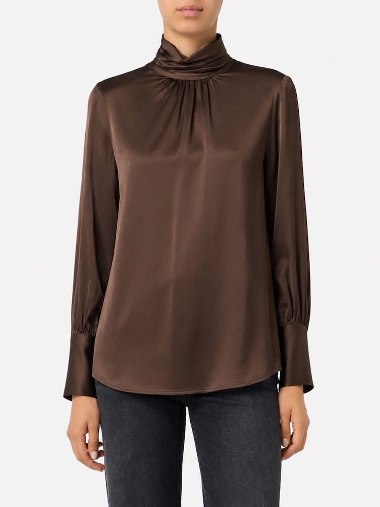 24.7 Studio Blusa in viscosa collo alto - immagine 1 24.7 Studio Blusa in viscosa collo alto - immagine 1