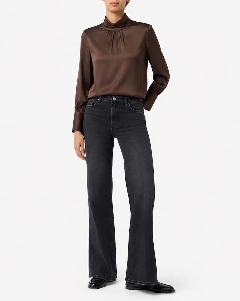 24.7 Studio Blusa in viscosa collo alto - immagine 2 24.7 Studio Blusa in viscosa collo alto - immagine 2